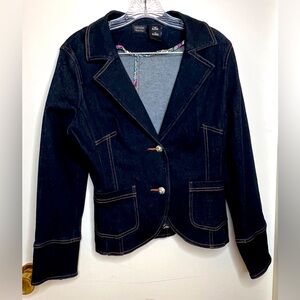 Nicole by Nicole Miller Denim Jacket w/Rhinestone Buttons, Women’s 10